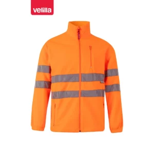 Chaqueta polar alta visibilidad Velilla 181 Naranja flúor, vista frontal