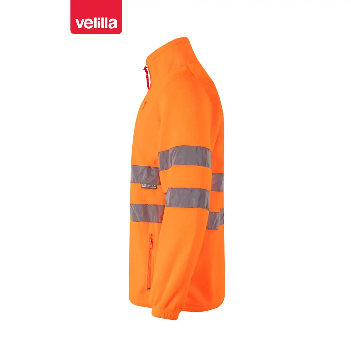 Chaqueta polar alta visibilidad Velilla 181 5 Chaqueta polar alta visibilidad Velilla 181 Naranja flúor, vista lateral