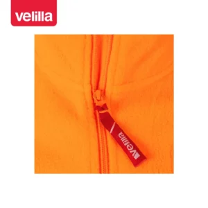 Forro polar bicolor alta visibilidad Velilla 182 Azul marino/Naranja flúor, detalle de cremallera
