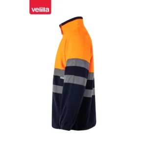 Forro polar bicolor alta visibilidad Velilla 182 Azul marino/Naranja flúor, vista lateral