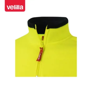Forro polar bicolor alta visibilidad Velilla 182 Azul marino/Amarillo flúor, detalle de cuello
