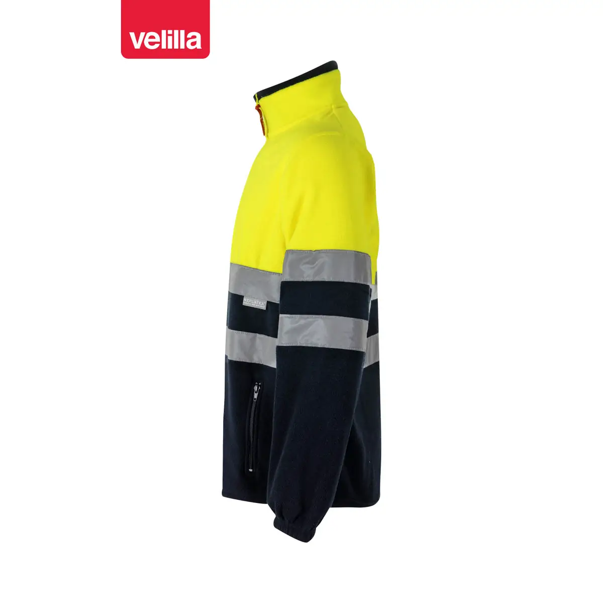 Forro polar bicolor alta visibilidad Velilla 182 8 Forro polar bicolor alta visibilidad Velilla 182 Azul marino/Amarillo flúor, vista lateral
