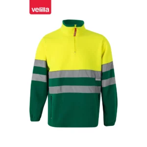 Forro polar bicolor alta visibilidad Velilla 182 Verde/Amarillo flúor, vista frontal
