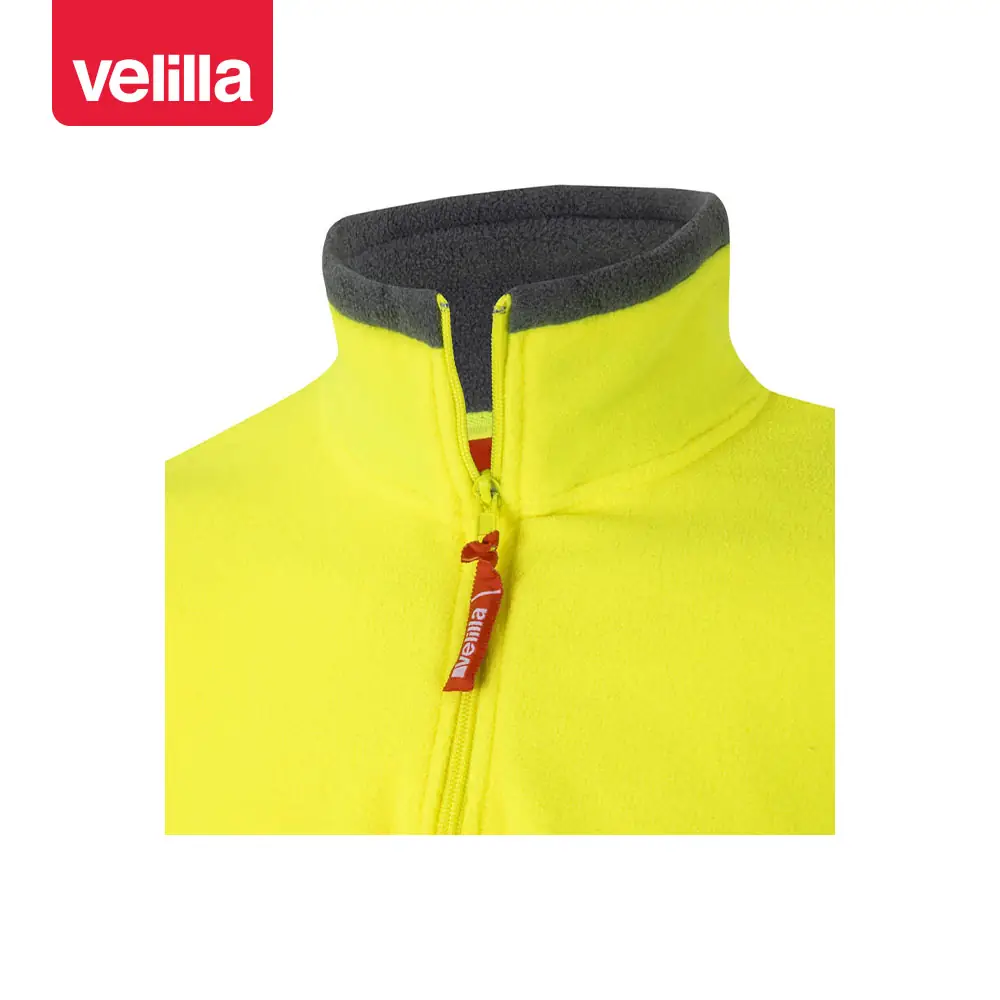 Forro polar bicolor alta visibilidad Velilla 182 13 Forro polar bicolor alta visibilidad Velilla 182 Gris/Amarillo flúor, detalle de cuello