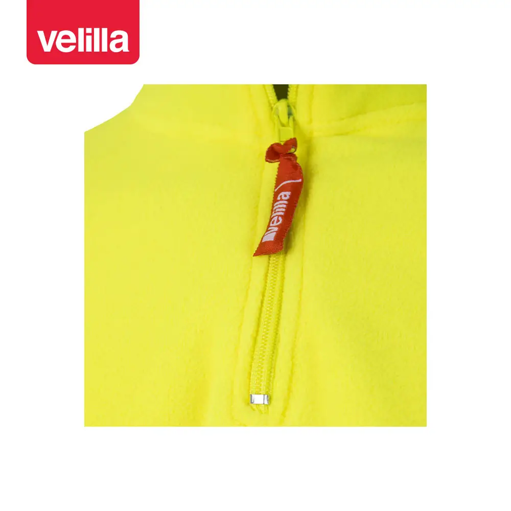 Forro polar bicolor alta visibilidad Velilla 182 16 Forro polar bicolor alta visibilidad Velilla 182 Gris/Amarillo flúor, detalle de cuello y cremallera