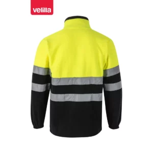 Chaqueta polar bicolor alta visibilidad Velilla 183 Negro/Amarillo flúor, vista trasera