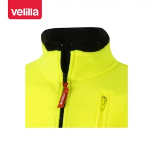 Chaqueta polar bicolor alta visibilidad Velilla 183 Negro/Amarillo flúor, detalle de cuello