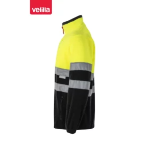 Chaqueta polar bicolor alta visibilidad Velilla 183 Negro/Amarillo flúor, vista lateral