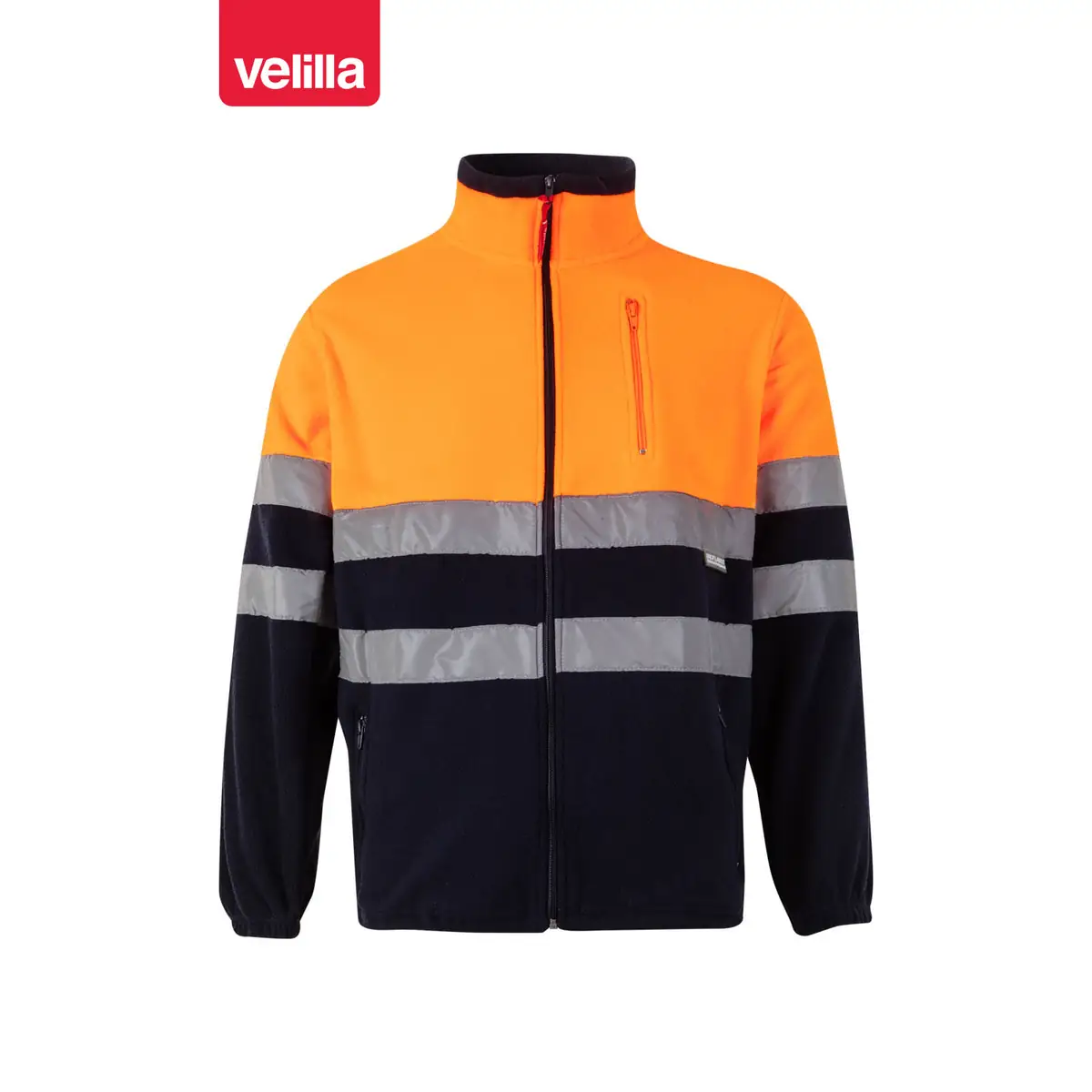 Chaqueta polar bicolor alta visibilidad Velilla 183 83 Chaqueta polar bicolor alta visibilidad Velilla 183 Azul marino/Naranja flúor, vista frontal