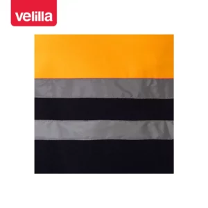 Chaqueta polar bicolor alta visibilidad Velilla 183 Azul marino/Naranja flúor, detalle de cintas reflectantes