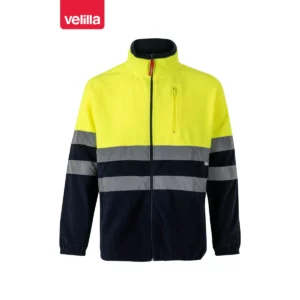 Chaqueta polar bicolor alta visibilidad Velilla 183 Azul marino/Amarillo flúor, vista frontal