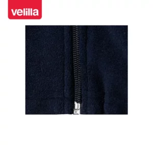 Chaqueta polar bicolor alta visibilidad Velilla 183 Azul marino/Amarillo flúor, detalle de parte inferior de la cremallera