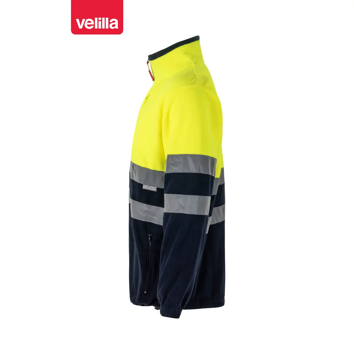 Chaqueta polar bicolor alta visibilidad Velilla 183 63 Chaqueta polar bicolor alta visibilidad Velilla 183 Azul marino/Amarillo flúor, vista lateral