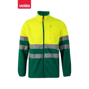 Chaqueta polar bicolor alta visibilidad Velilla 183 Verde/Amarillo flúor, vista frontal