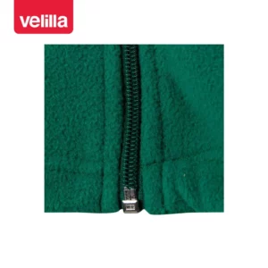 Chaqueta polar bicolor alta visibilidad Velilla 183 Verde/Amarillo flúor, detalle de parte inferior de la cremallera