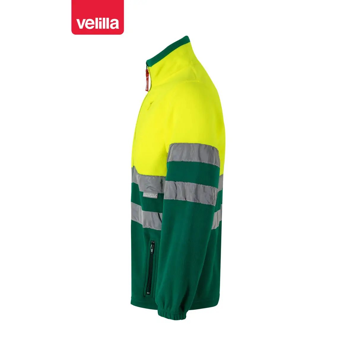 Chaqueta polar bicolor alta visibilidad Velilla 183 57 Chaqueta polar bicolor alta visibilidad Velilla 183 Verde/Amarillo flúor, vista lateral