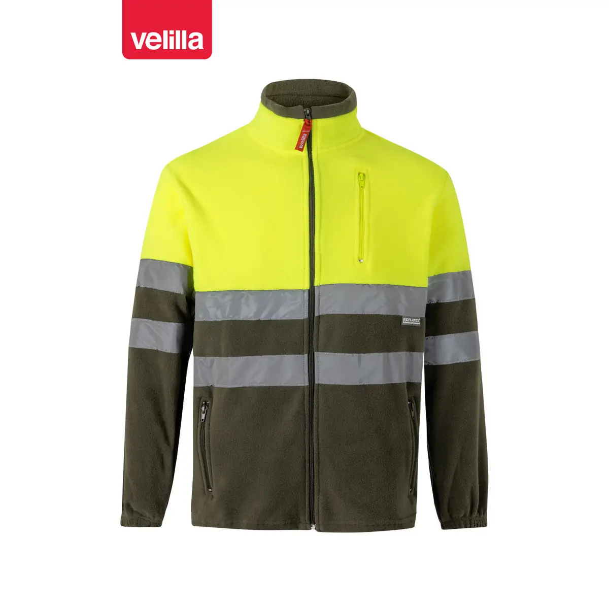 Chaqueta polar bicolor alta visibilidad Velilla 183 71 Chaqueta polar bicolor alta visibilidad Velilla 183 Verde caza/Amarillo flúor, vista frontal
