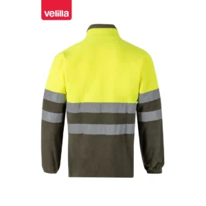 Chaqueta polar bicolor alta visibilidad Velilla 183 Verde caza/Amarillo flúor, vista trasera