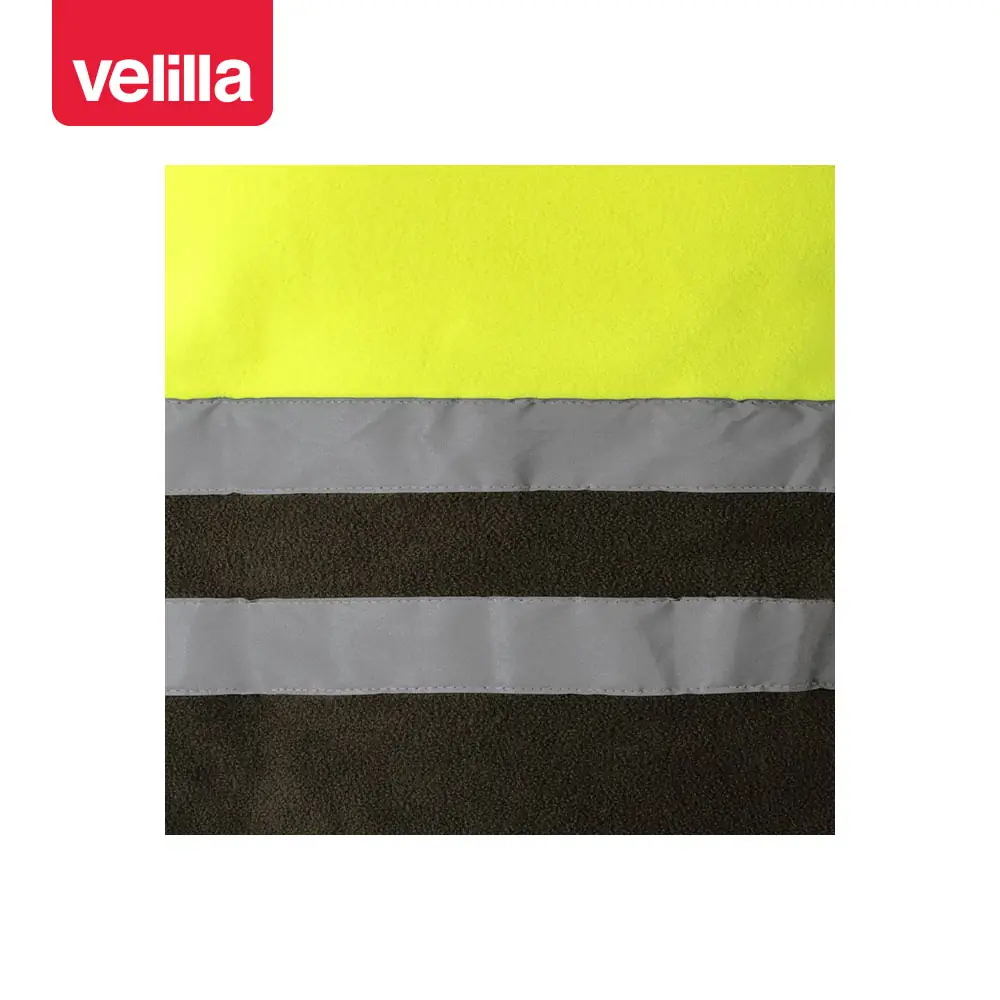 Chaqueta polar bicolor alta visibilidad Velilla 183 35 Chaqueta polar bicolor alta visibilidad Velilla 183 Verde caza/Amarillo flúor, detalle de cintas reflectantes