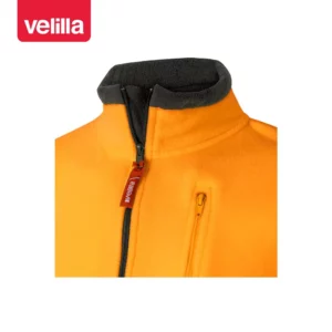 Chaqueta polar bicolor alta visibilidad Velilla 183 Gris/Naranja flúor, detalle de cuello