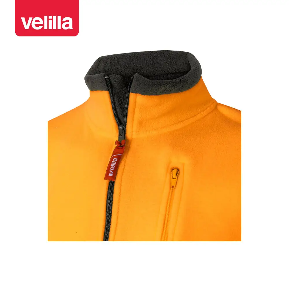 Chaqueta polar bicolor alta visibilidad Velilla 183 49 Chaqueta polar bicolor alta visibilidad Velilla 183 Gris/Naranja flúor, detalle de cuello