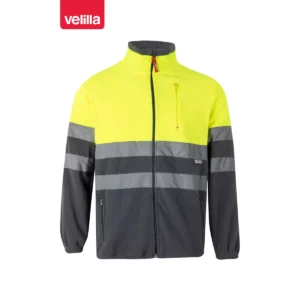 Chaqueta polar bicolor alta visibilidad Velilla 183 Gris/Amarillo flúor, vista frontal