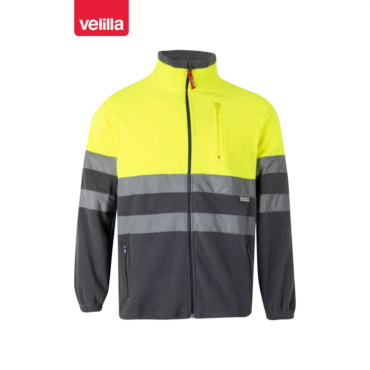 Chaqueta polar bicolor alta visibilidad Velilla 183 1 Chaqueta polar bicolor alta visibilidad Velilla 183 Gris/Amarillo flúor, vista frontal