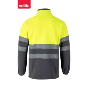 Chaqueta polar bicolor alta visibilidad Velilla 183 Gris/Amarillo flúor, vista trasera