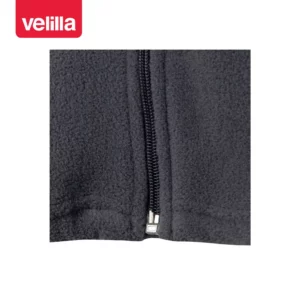 Chaqueta polar bicolor alta visibilidad Velilla 183 Gris/Amarillo flúor, detalle de parte inferior de la cremallera
