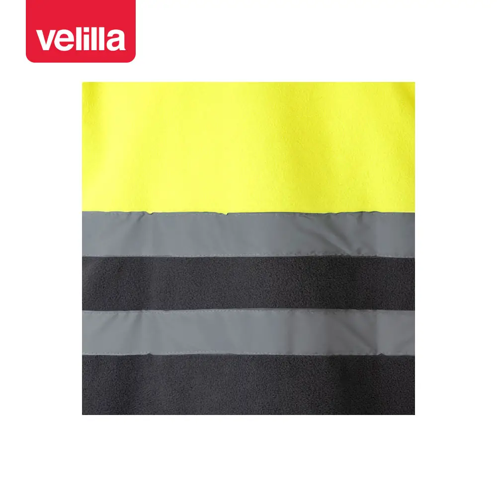 Chaqueta polar bicolor alta visibilidad Velilla 183 7 Chaqueta polar bicolor alta visibilidad Velilla 183 Gris/Amarillo flúor, detalle de cintas reflectantes