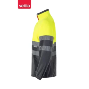 Chaqueta polar bicolor alta visibilidad Velilla 183 Gris/Amarillo flúor, vista lateral