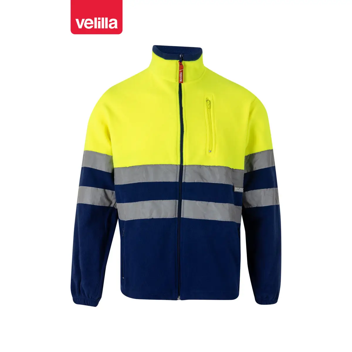 Chaqueta polar bicolor alta visibilidad Velilla 183 65 Chaqueta polar bicolor alta visibilidad Velilla 183 Azulina/Amarillo flúor, vista frontal