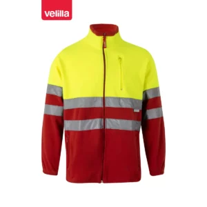 Chaqueta polar bicolor alta visibilidad Velilla 183 Rojo/Amarillo flúor, vista frontal