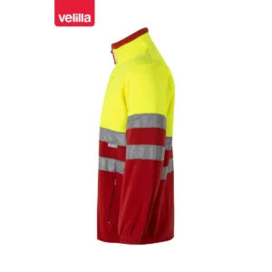 Chaqueta polar bicolor alta visibilidad Velilla 183 Rojo/Amarillo flúor, vista lateral