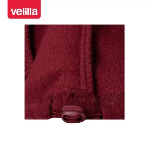 Chaqueta polar bicolor alta visibilidad Velilla 183 Granate/Amarillo flúor, detalle de ajuste del bajo