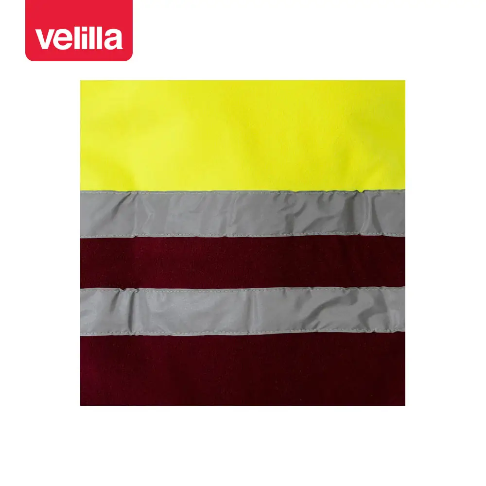Chaqueta polar bicolor alta visibilidad Velilla 183 45 Chaqueta polar bicolor alta visibilidad Velilla 183 Granate/Amarillo flúor, detalle de cintas reflectantes