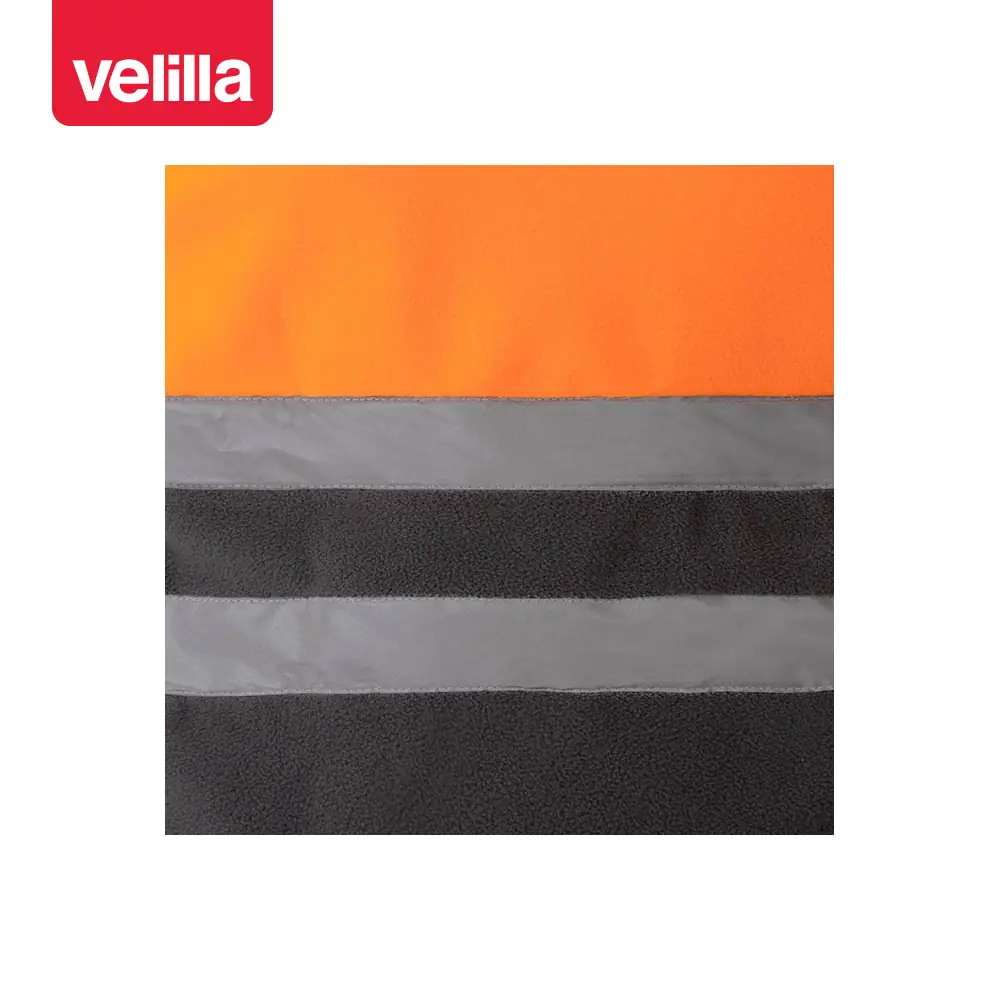 Chaqueta polar bicolor alta visibilidad Velilla 183 50 Chaqueta polar bicolor alta visibilidad Velilla 183 Gris/Naranja flúor, detalle de cintas reflectantes