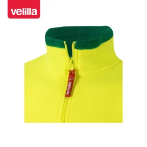 Chaqueta polar bicolor alta visibilidad Velilla 183 Verde hierba/Amarillo flúor, detalle de cuello