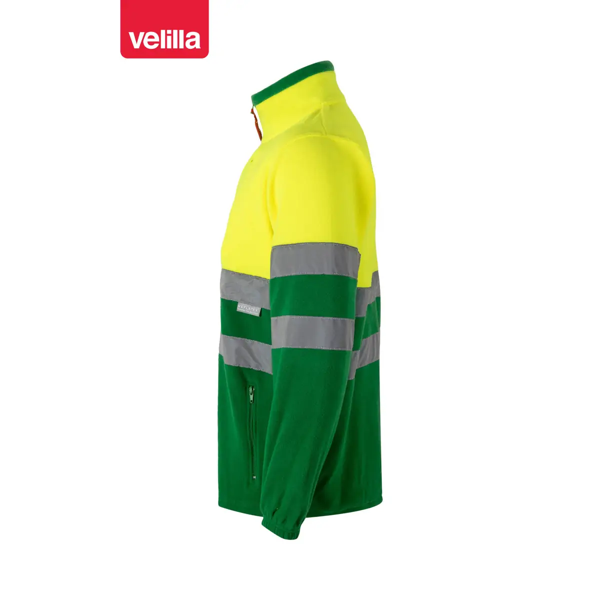 Chaqueta polar bicolor alta visibilidad Velilla 183 69 Chaqueta polar bicolor alta visibilidad Velilla 183 Verde hierba/Amarillo flúor, vista lateral