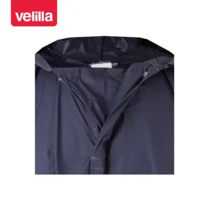 Poncho de lluvia con capucha Velilla 187 Azul marino, detalle de abertura del cuello