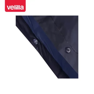 Poncho de lluvia con capucha Velilla 187 Azul marino, detalle de cierre lateral