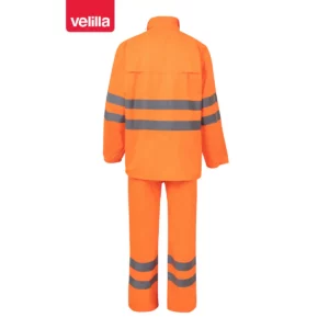 Traje de lluvia reflectante Velilla 189 Naranja flúor, vista trasera