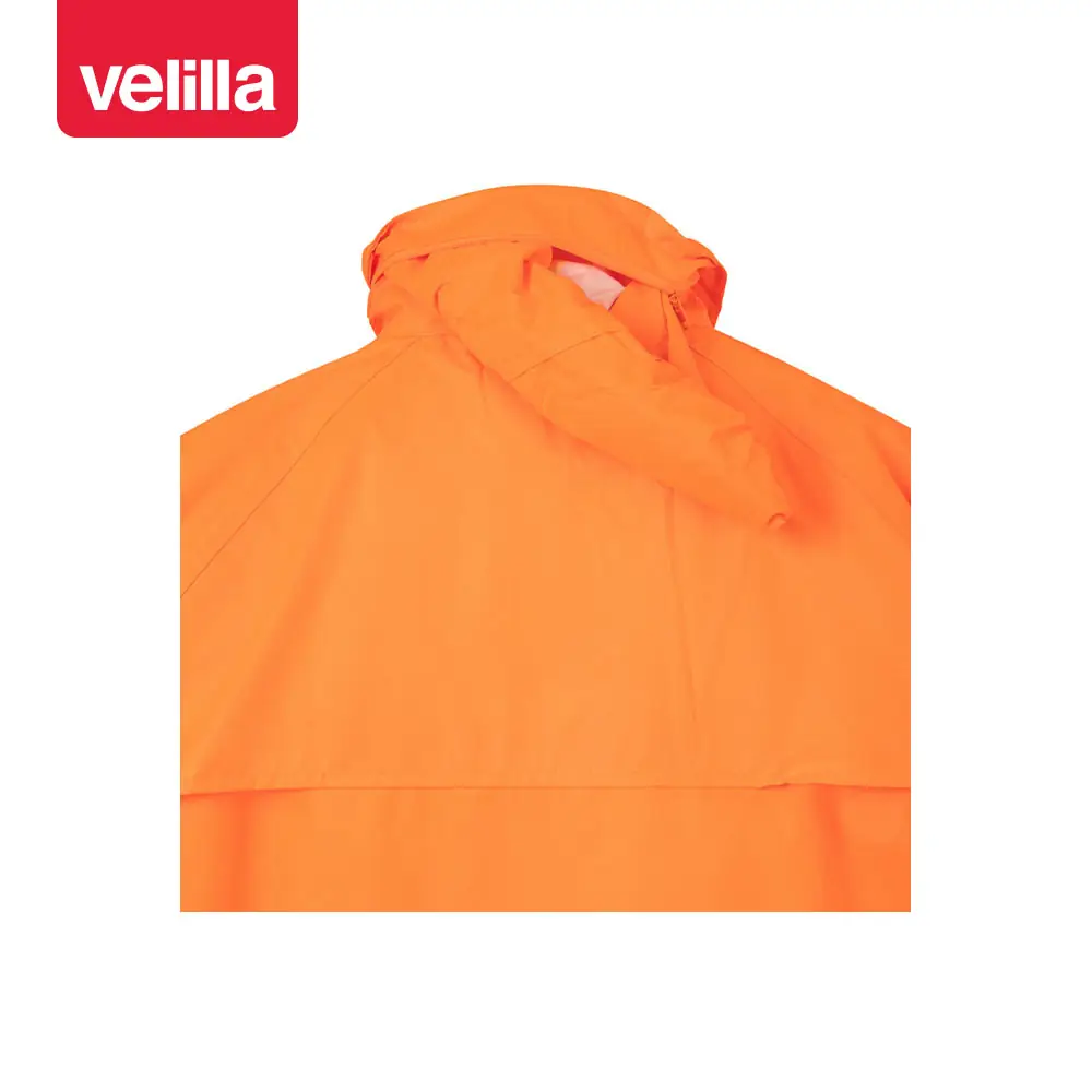 Traje de lluvia reflectante Velilla 189 13 Traje de lluvia reflectante Velilla 189 Naranja flúor, detalle de cuello y capucha