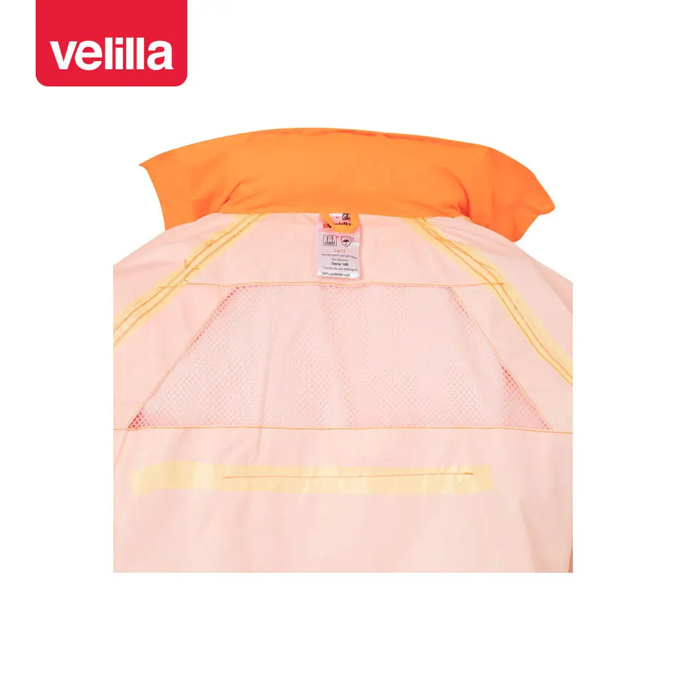 Traje de lluvia reflectante Velilla 189 14 Traje de lluvia reflectante Velilla 189 Naranja flúor, detalle de interior del cuello