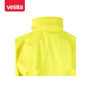 Traje de lluvia reflectante Velilla 189 Amarillo flúor, detalle de parte trasera del cuello