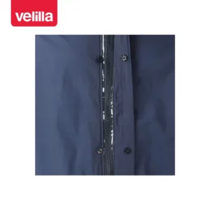 Traje de lluvia con capucha Velilla 19000 Azul marino, detalle de cierre central