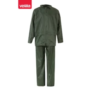 Traje de lluvia con capucha oculta Velilla 195 Verde, vista frontal