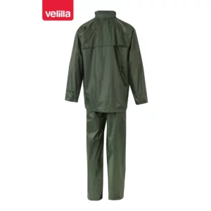 Traje de lluvia con capucha oculta Velilla 195 Verde, vista trasera