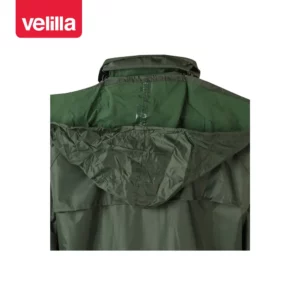 Traje de lluvia con capucha oculta Velilla 195 Verde, detalle de capucha