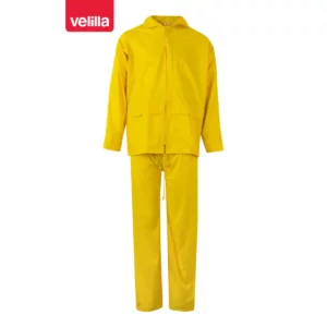 Traje de lluvia con capucha oculta Velilla 195 Amarillo, vista frontal